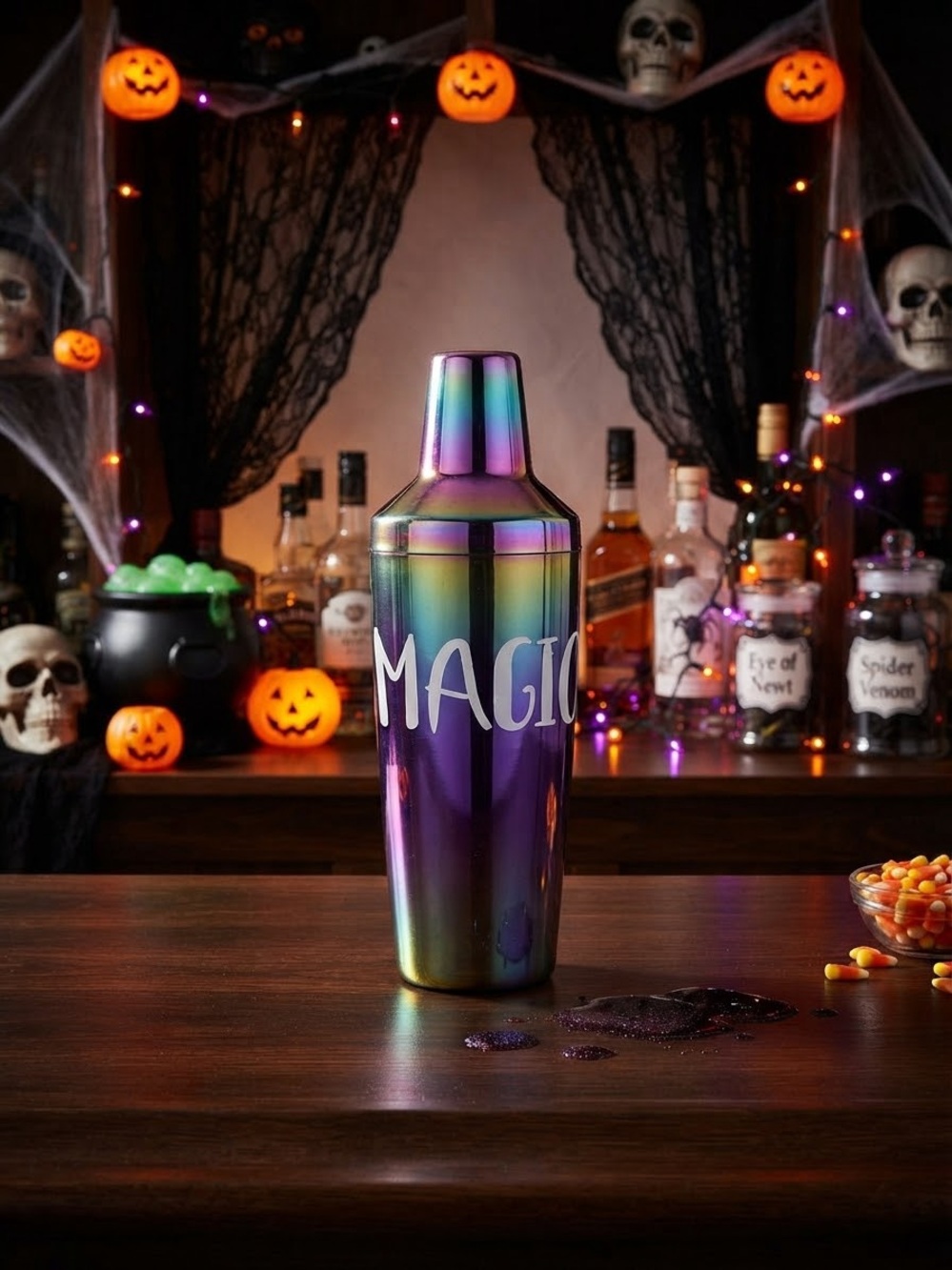 Iridescent Magic Cocktail Shaker - Rainbow Purple Barware